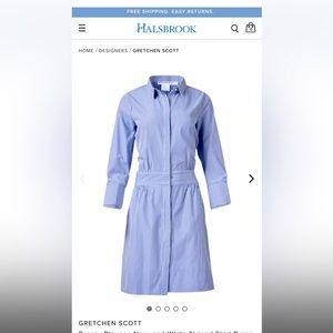 NWT Gretchen Scott Breezy Blouson Orange and White Striped Shirt Dress